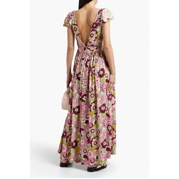 Dodo Bar Or Jenny open-back floral-print textured-twill maxi dress-kk9 - Picture 3 of 10